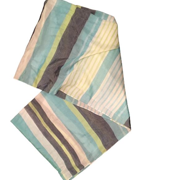 Calvin Klein‎ Striped Infinity Scarf Women's Blue Green White One Size Casual - Picture 2 of 6